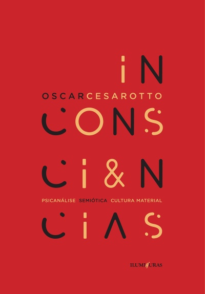 Capa de livro vermelha com texto em preto e amarelo contendo título, autor e temas
