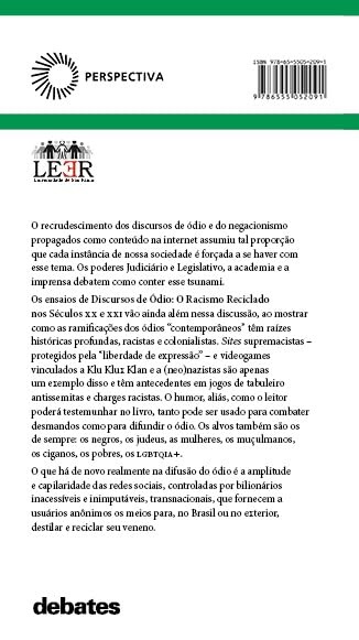 Verso de livro com textos, logótipos e código de barras