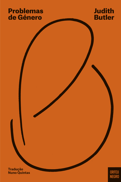 Capa de livro laranja com título Problemas de Género e autor Judith Butler