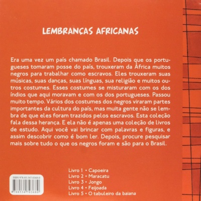 Capa de livro laranja com texto branco sobre história e cultura africana no Brasil