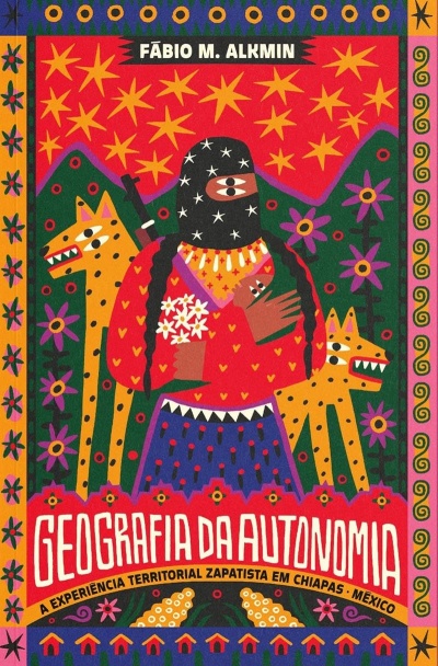 Capa de livro Geografia da Autonomia com ilustração colorida e texto do autor