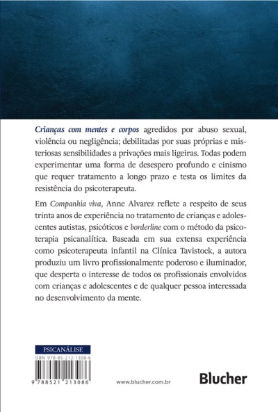 Contracapa de livro com texto em português, código de barras e logotipo da editora Blucher