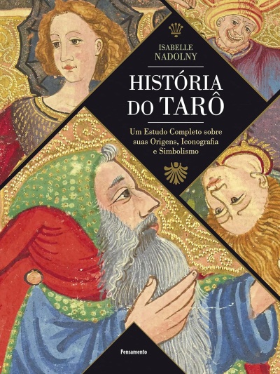 Capa do livro História do Tarô com ilustrações medievais e texto em destaque
