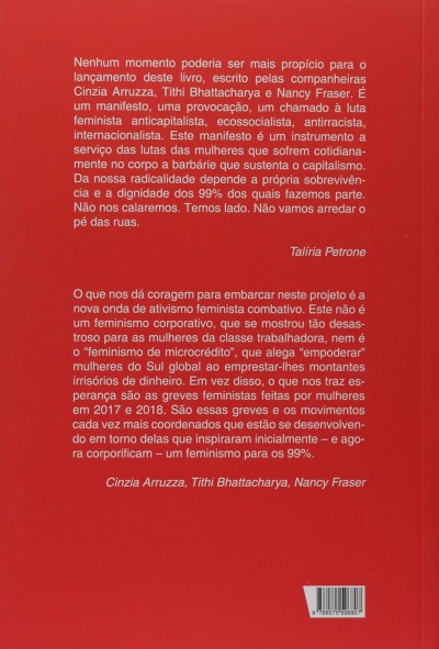 Contracapa de livro vermelho com texto branco e código de barras