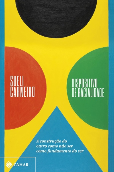 Capa de livro colorida com formas geométricas e texto em português.