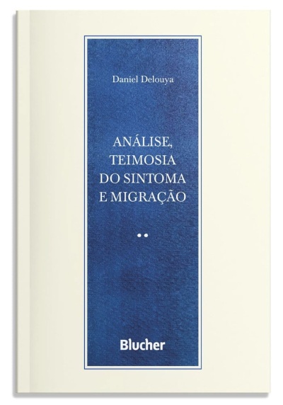 Livro com capa branca e rótulo azul com texto branco