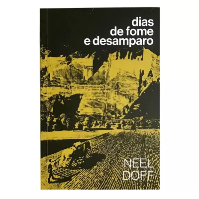 Capa de livro com ilustração amarela e preta e texto branco
