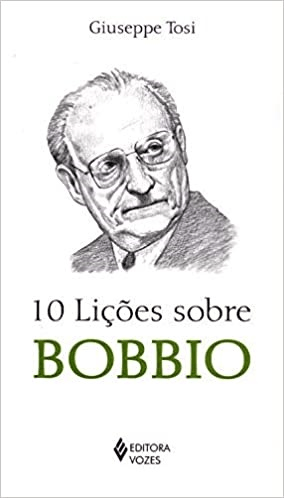 Livro 10 Lições sobre BOBBIO com ilustração de homem e texto na capa