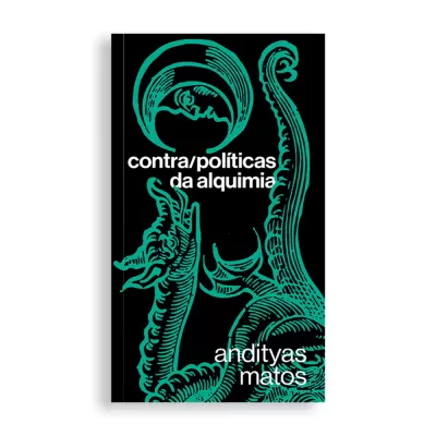 Capa de livro preta com título branco e ilustração verde abstrata