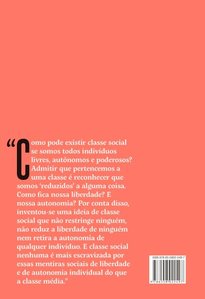Contracapa de livro cor de salmão com texto em português e código de barras