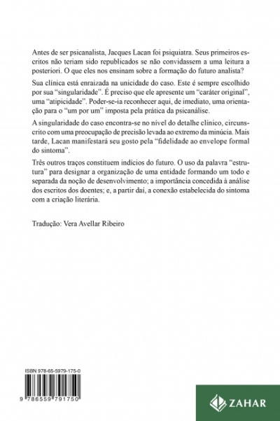 Texto em português na parte traseira de um livro com código de barras e logotipo verde da editora Zahar