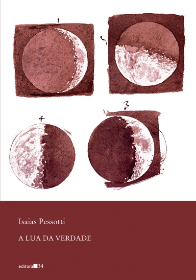 Capa de livro com imagens estilizadas da lua e texto