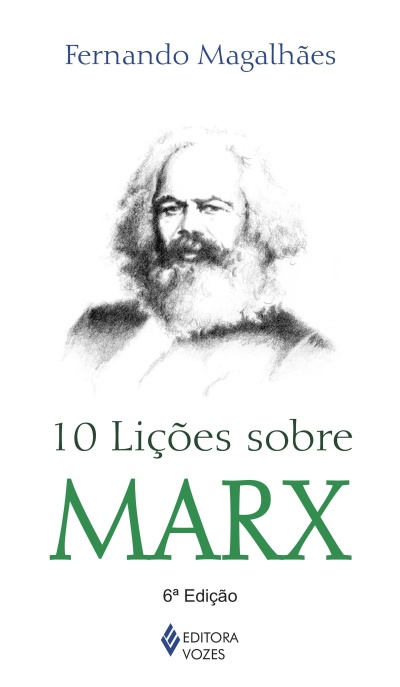 Capa do livro 10 Lições sobre MARX com desenho de Karl Marx e nomes do autor e editora