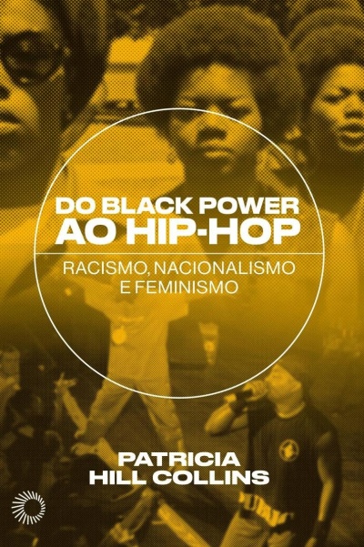 Capa de livro em amarelo com imagens de pessoas afro-americanas e texto branco.