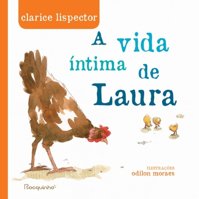 Capa de livro A vida íntima de Laura com ilustração de galinha e pintinhos
