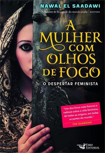 Capa de livro A Mulher com Olhos de Fogo com imagem de mulher e texto
