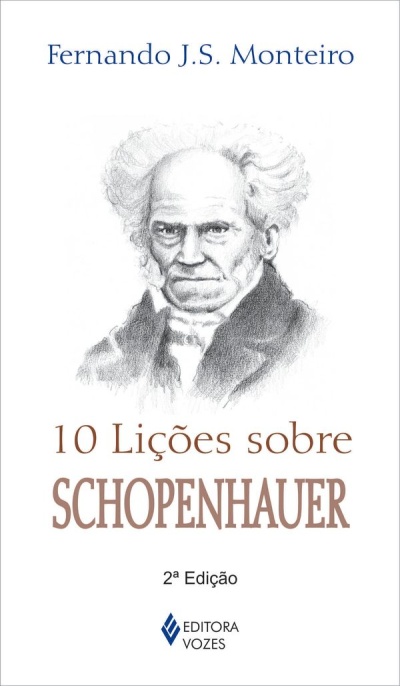 Capa de livro com ilustração a lápis de um homem idoso e título 10 Lições sobre Schopenhauer
