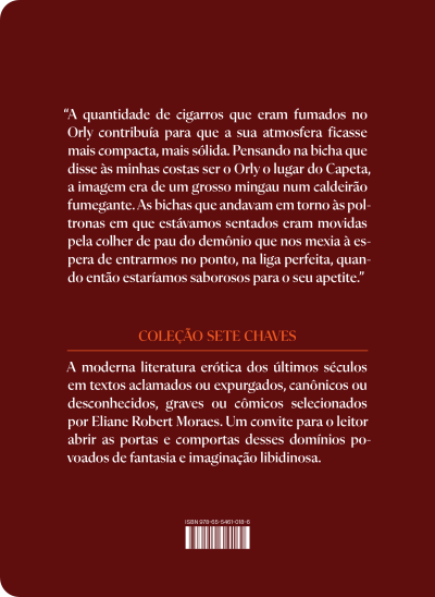 Capa traseira de livro com texto literário e código de barras