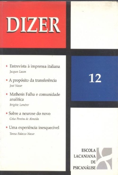 Capa com design geométrico e texto em português da revista ou livro DIZER número 12