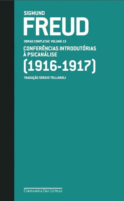 Capa de livro verde e preta com texto branco de Freud e título do livro