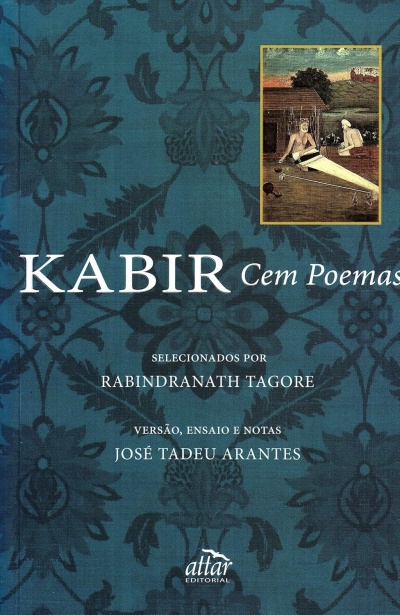Capa de livro KABIR Cem Poemas com design floral e ilustração indiana