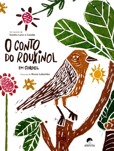 Capa de livro com ilustração de pássaro num ramo e flores coloridas, e texto em português.
