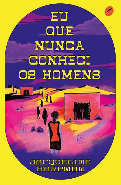 Capa de livro com ilustração de deserto e figuras humanas, título em amarelo e fundo amarelo