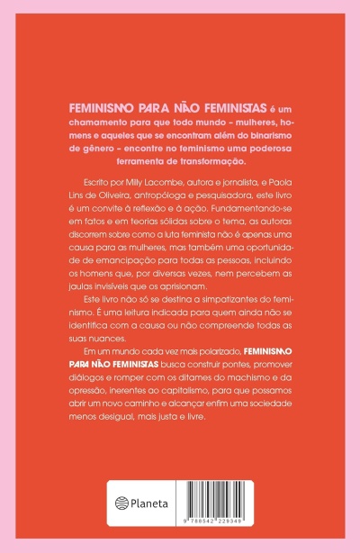 Capa traseira de livro laranja com texto e código de barras da editora Planeta