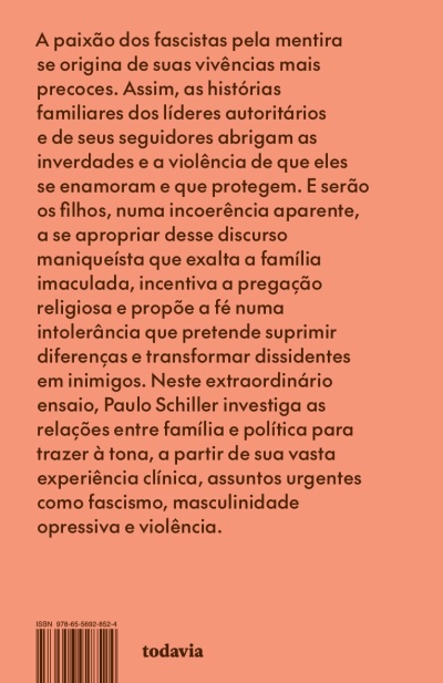 Contracapa de livro cor laranja com texto em português, código de barras e ISBN