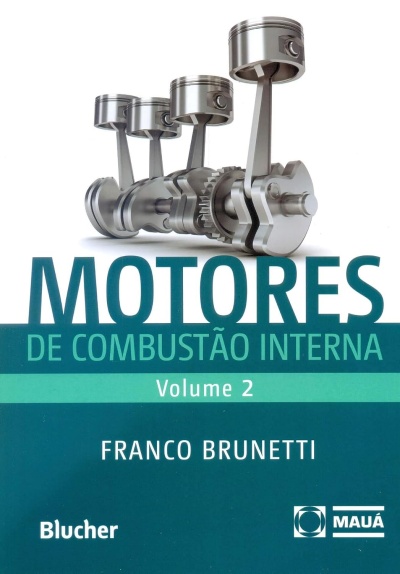 Capa de livro sobre motores de combustão interna com pistões metálicos