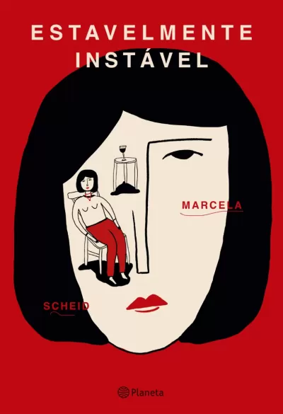 Capa de livro com rosto feminino desenhado e texto ESTAVELMENTE INSTÁVEL