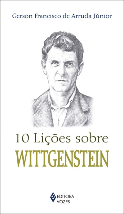 Capa de livro sobre Wittgenstein com retrato desenhado a lápis