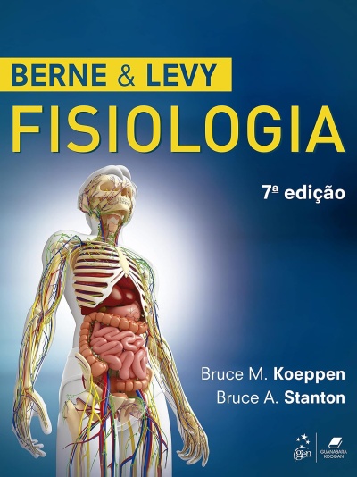 Capa de livro BERNE & LEVY FISIOLOGIA com imagem anatómica do corpo humano
