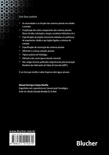 Verso de livro com texto em português, fundo preto e logotipo Blucher