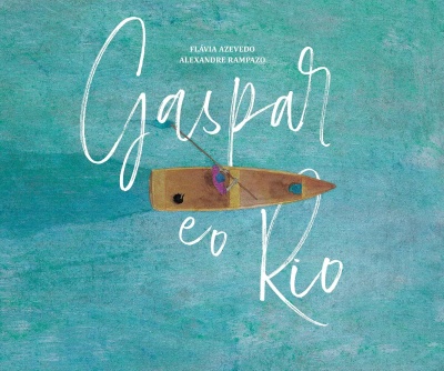 Capa de livro com ilustração de um barco e texto branco
