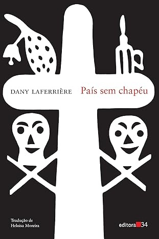 Capa de livro País sem chapéu com elementos gráficos em preto e branco e texto em vermelho e branco