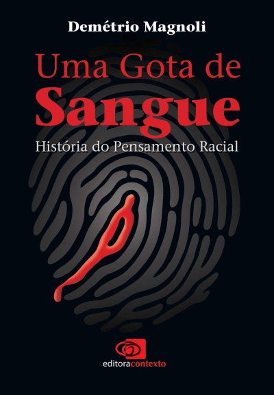 Capa de livro Uma Gota de Sangue de Demétrio Magnoli com impressão digital abstrata