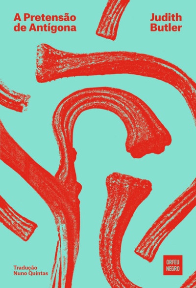 Capa de livro azul claro com ilustrações de ossos vermelhos e texto vermelhos