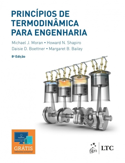 Capa do livro Princípios de Termodinâmica para Engenharia com pistões metálicos