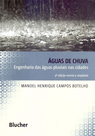 Capa de livro sobre engenharia das águas pluviais em cidades com gotas de chuva no topo.