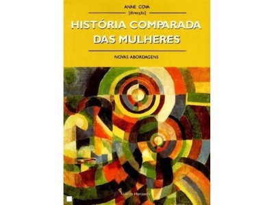 Capa do livro História Comparada das Mulheres com fundo amarelo e arte abstrata multicolorida