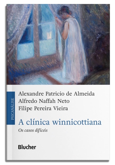 Capa de livro com pintura infantil e texto em português sobre psicanálise.