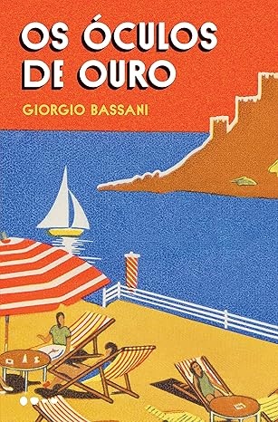 Capa de livro OS ÓCULOS DE OURO com imagem de praia e mar