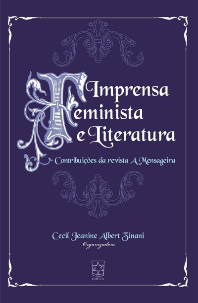 Capa de livro azul escuro com texto e ornamentos decorativos