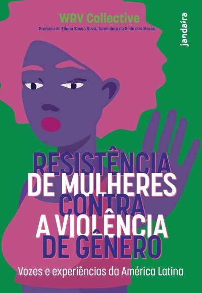 Capa com ilustração de mulher estilizada e texto em português sobre resistência de mulheres contra violência de género