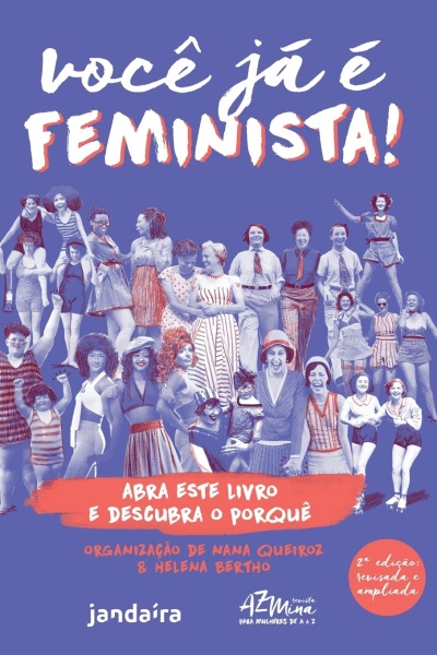 Capa de livro você já é FEMINISTA! com imagens de mulheres vintage e vários textos