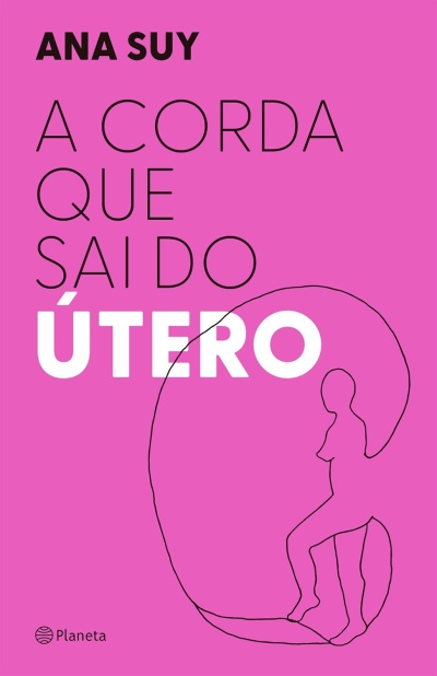 Capa de livro cor de rosa com texto e ilustração minimalista