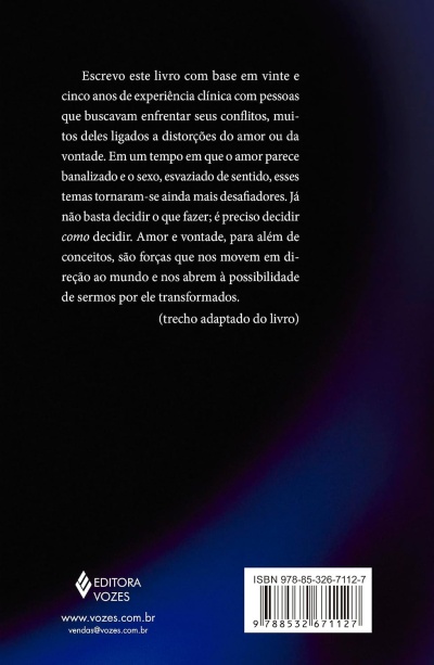 Parte traseira de livro com texto em português, código de barras e logotipo da Editora Vozes