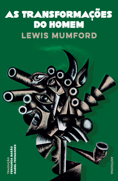 Capa de livro verde com título, autor e ilustração abstrata monocromática
