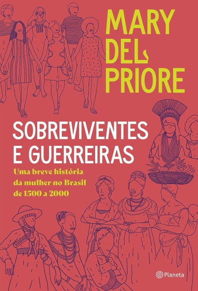 Capa de livro vermelho com título em amarelo e branco e ilustrações de mulheres vestidas tradicionalmente